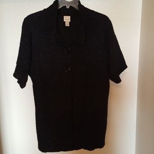 Short sleeve black sweater
